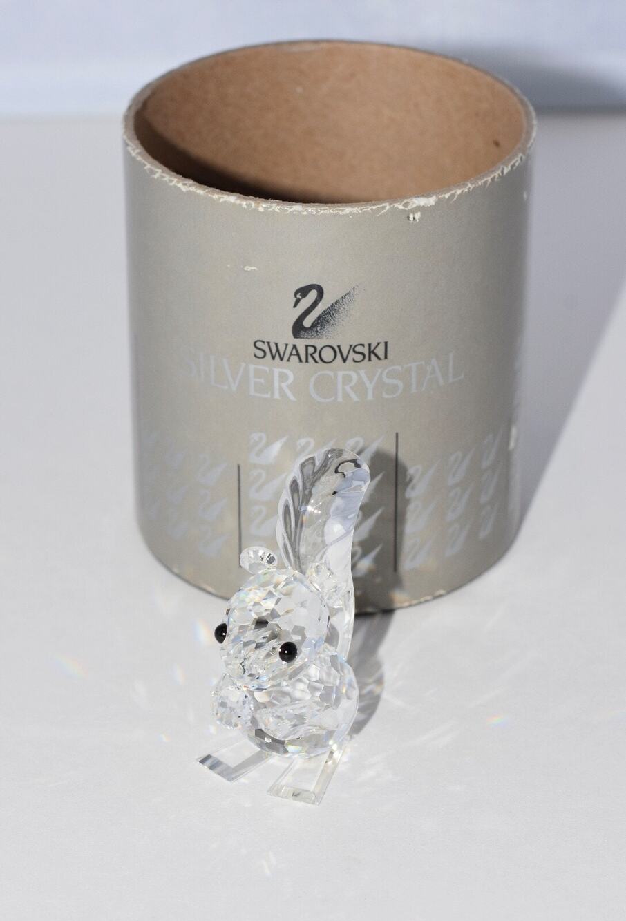 Swarovski Woodland Friends Silver Sparkling Crystal Squirrel Figurine Retired